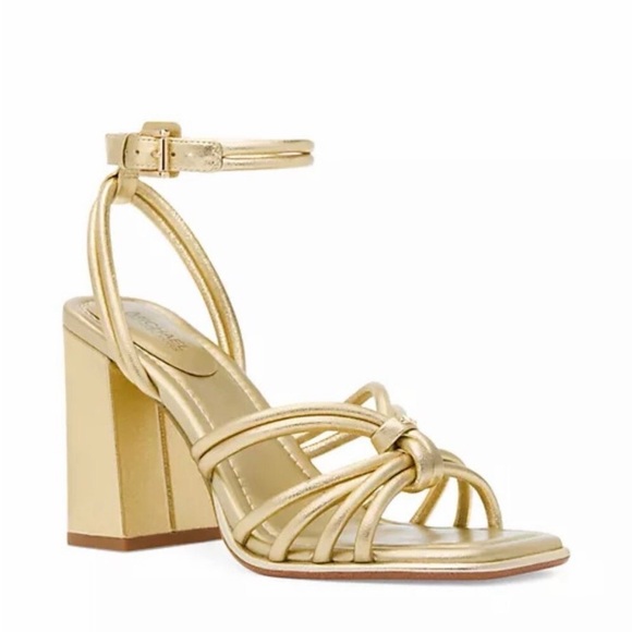 Michael Kors Shoes - Michael Kors Gold Strappy Chunky Heels